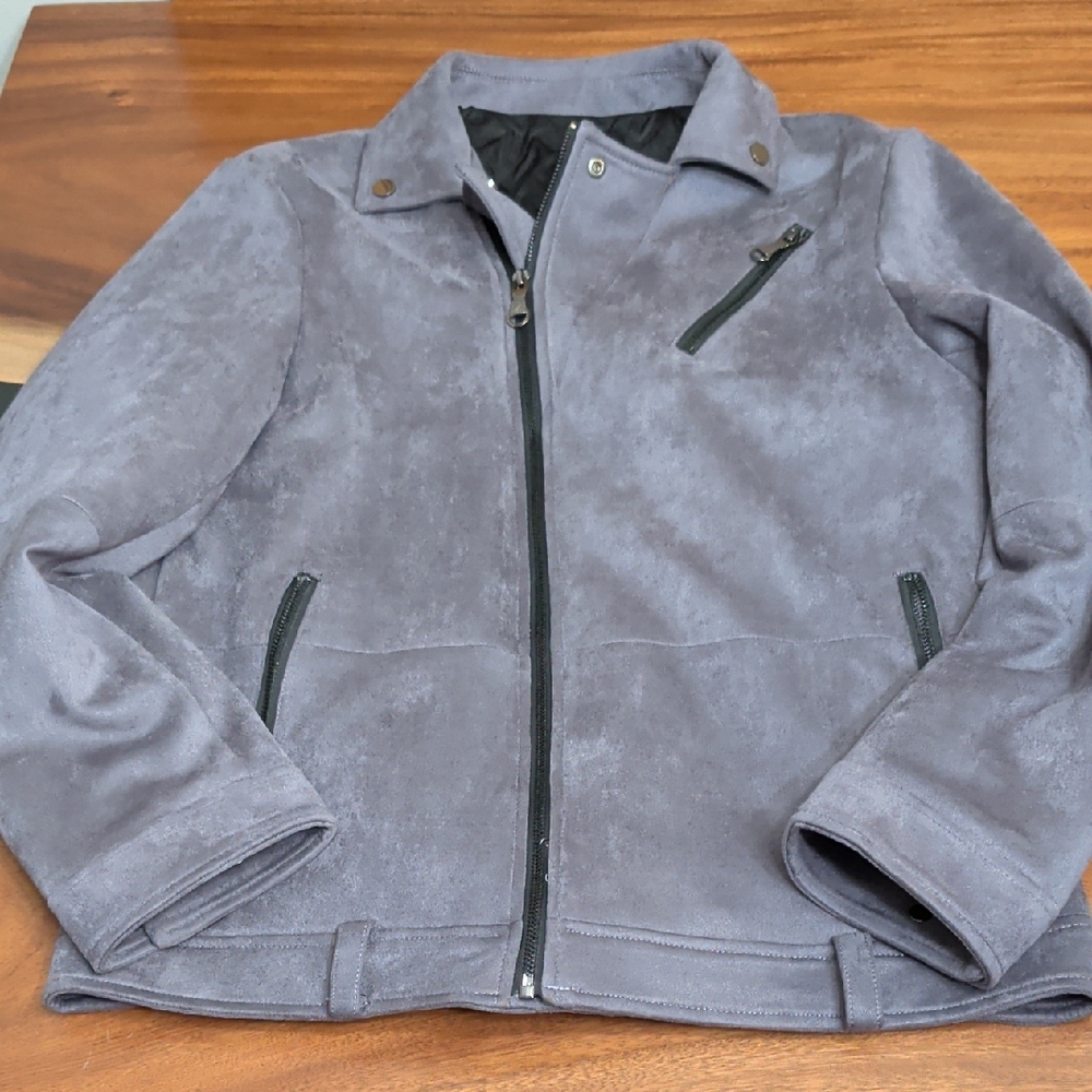 De-Niko Milano Gray & Black Soft Faux Leather Jacket Women’s L